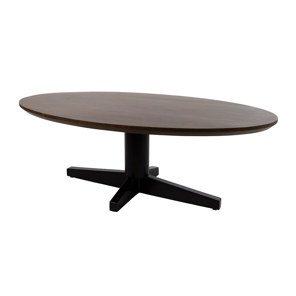 Scorpio salontafel 130, ovaal, poot Black, Mango Brown Walnut