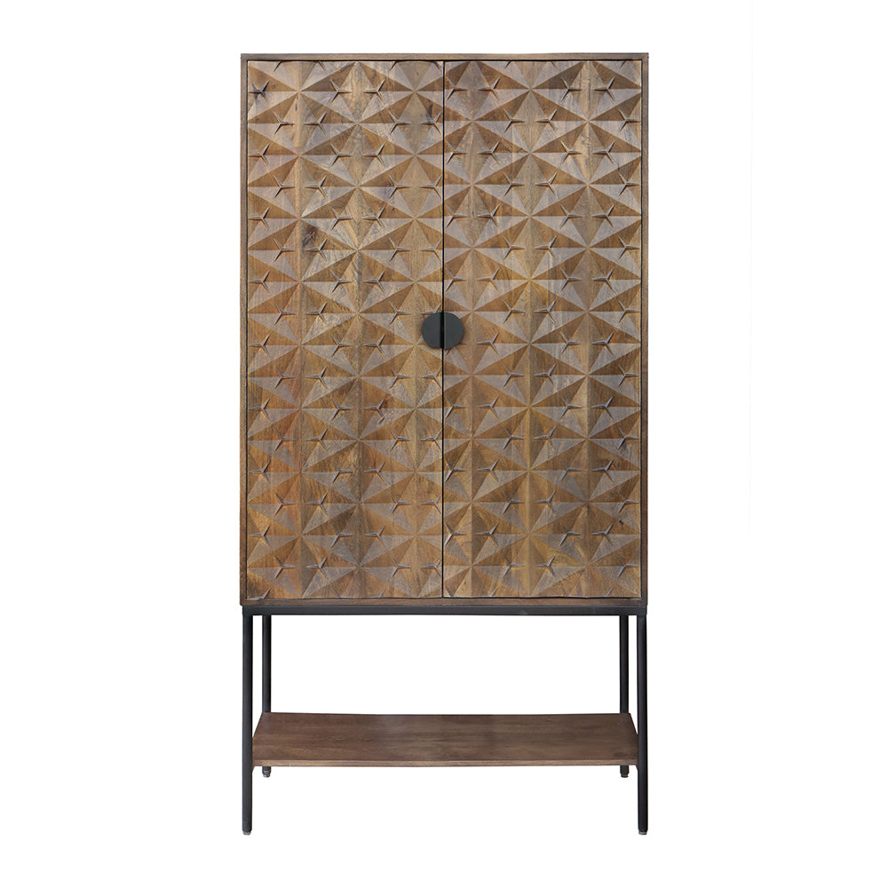 Trinity 2-deurs kast met onderplank, Mango Brown Walnut