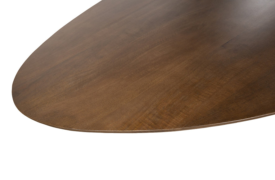 Scorpio eetkamertafel 190, ovaal, poot Beige, Mango Brown Walnut