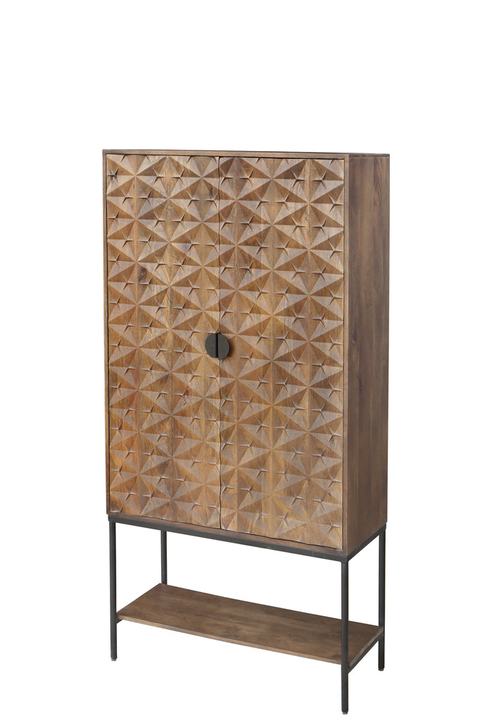Trinity 2-deurs kast met onderplank, Mango Brown Walnut