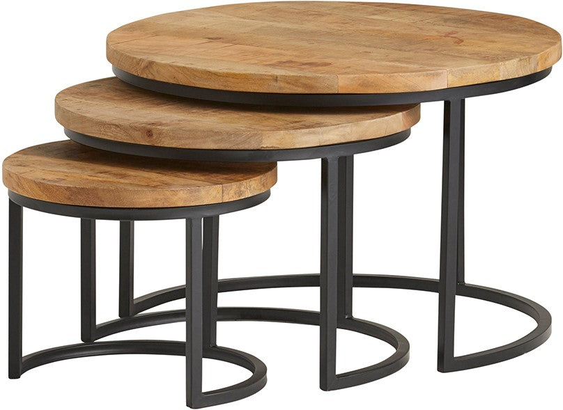 Natural Enzo salontafel, set van 3