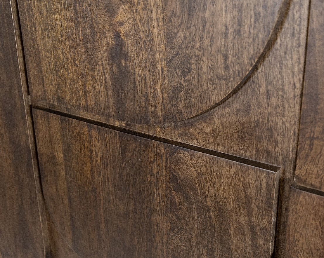 TV dressoir 150 met 2 deuren, 1 lade en 1 open vak, Dark Walnut