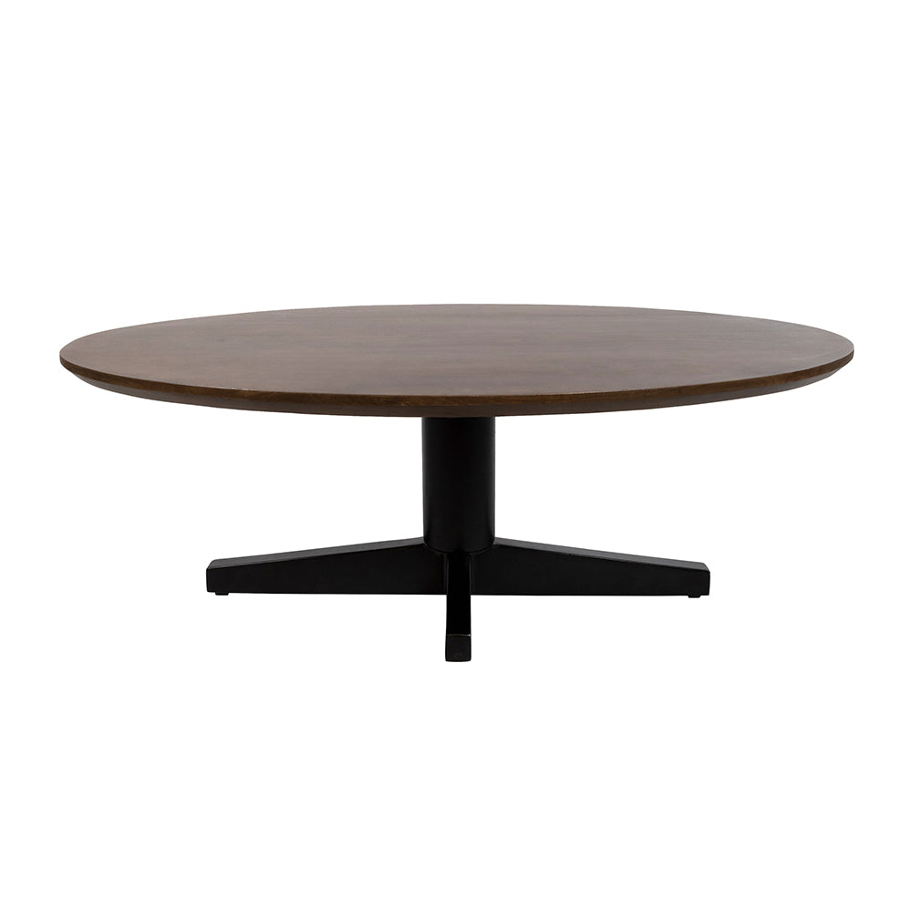Scorpio salontafel 130, ovaal, poot Black, Mango Brown Walnut