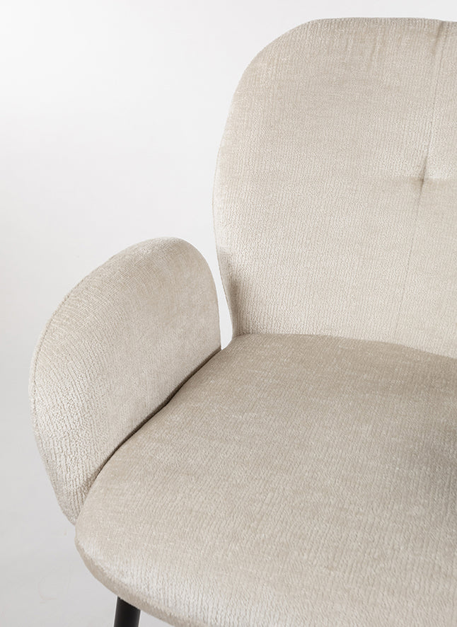 Bobby eetkamerstoel - met arm - Perfect Harmony - Ivory 02 (set of 2)