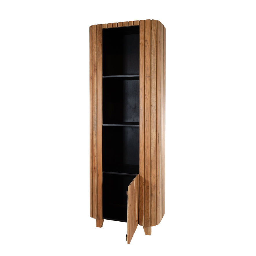 Boekenkast 190 met 1 deur en 3 open vakken, Acacia Natural
