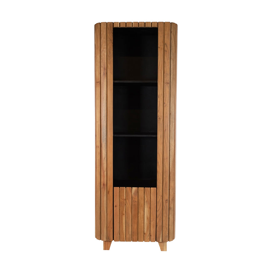 Boekenkast 190 met 1 deur en 3 open vakken, Acacia Natural
