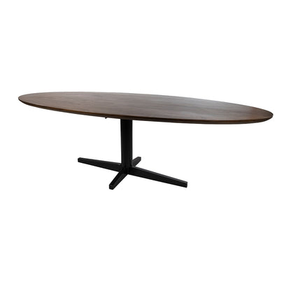 Eetkamertafel 240, ovaal, poot Black, Mango Brown Walnut
