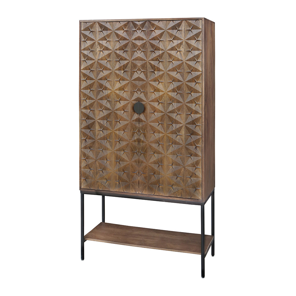 Trinity 2-deurs kast met onderplank, Mango Brown Walnut