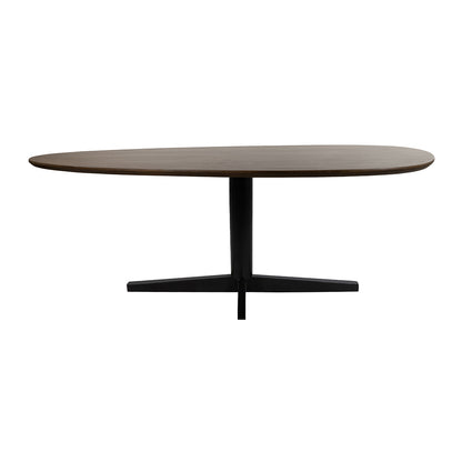 Taurus eetkamertafel 190, organisch, poot Black, Mango Brown Walnut