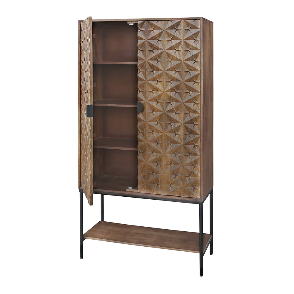 Trinity 2-deurs kast met onderplank, Mango Brown Walnut