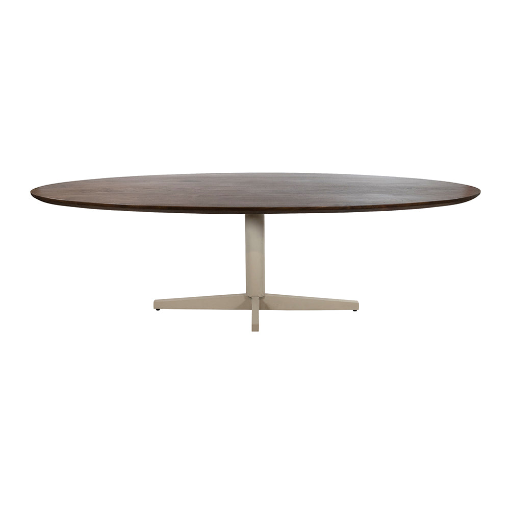 Scorpio eetkamertafel 190, ovaal, poot Beige, Mango Brown Walnut