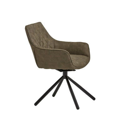 Rebel Spider eetkamerstoel - draaipoot 180ARS - Cowboy - Olive 411 (set of 2)