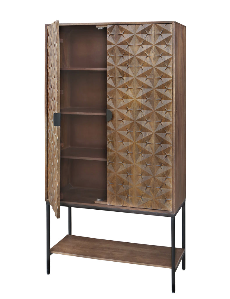 Trinity 2-deurs kast met onderplank, Mango Brown Walnut