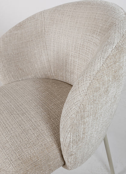 Adele - eetkamerstoel - beige poten - Cremona - Taupe 04