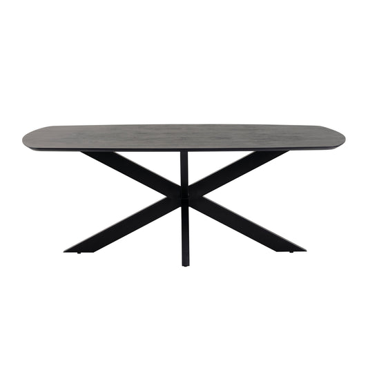 Eetkamertafel deens ovaal 180, Acacia Black