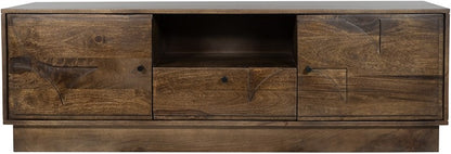 TV dressoir 150 met 2 deuren, 1 lade en 1 open vak, Dark Walnut