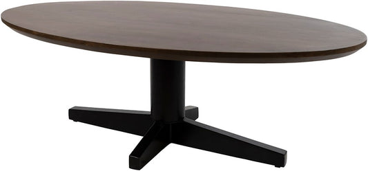 Scorpio salontafel 130, ovaal, poot Black, Mango Brown Walnut
