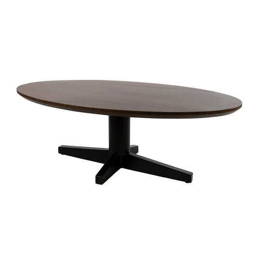 Scorpio salontafel 130, ovaal, poot Black, Mango Brown Walnut