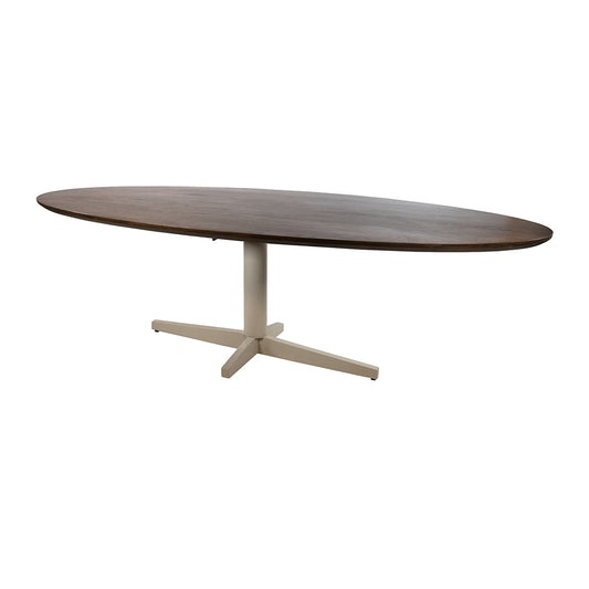 Scorpio eetkamertafel 190, ovaal, poot Beige, Mango Brown Walnut