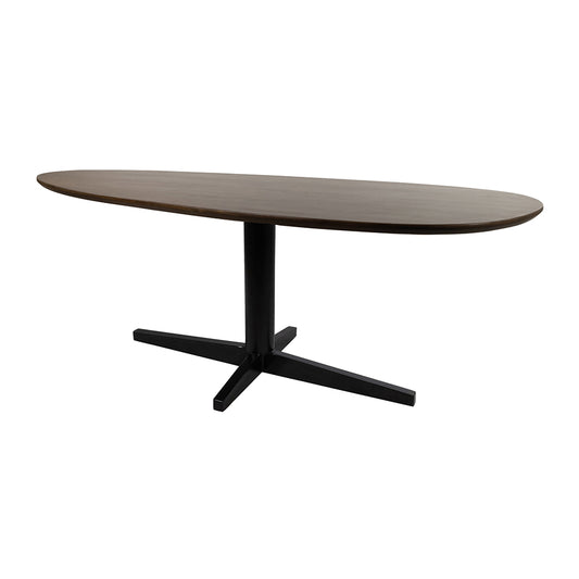 Taurus eetkamertafel 190, organisch, poot Black, Mango Brown Walnut