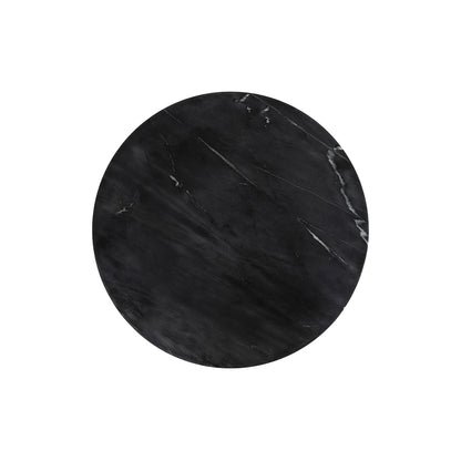 Bijzettafel marmer Black Ø50, H50, Acacia Natural