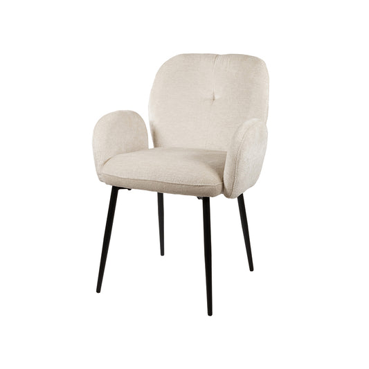 Bobby eetkamerstoel - met arm - Perfect Harmony - Ivory 02 (set of 2)