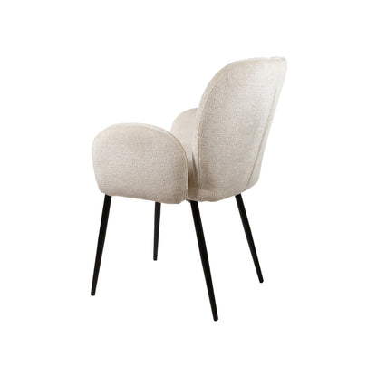 Bobby eetkamerstoel - met arm - Perfect Harmony - Ivory 02 (set of 2)