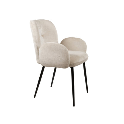 Bobby eetkamerstoel - met arm - Perfect Harmony - Ivory 02 (set of 2)
