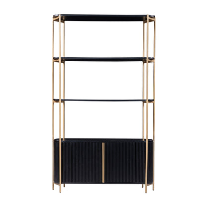 Boekenkast 170 met 2 deuren en 3 open vakken