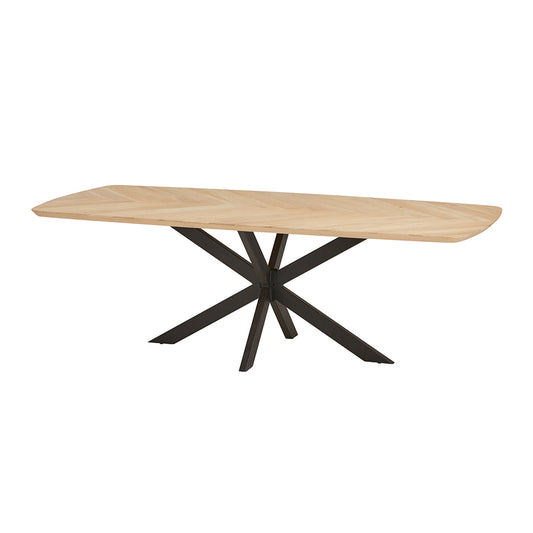 Geneve Eetkamertafel 260x110 met verjongde rand en spinpoot