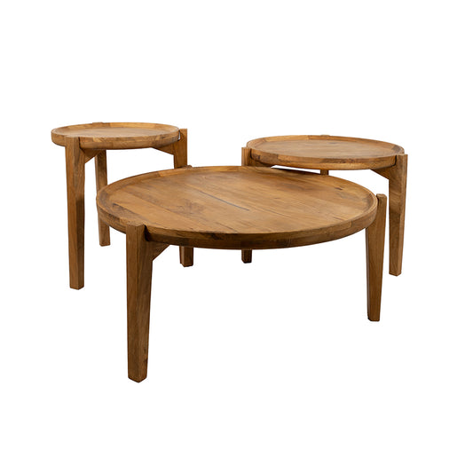 Berlijn salontafel, set van 3, Smooth Natural